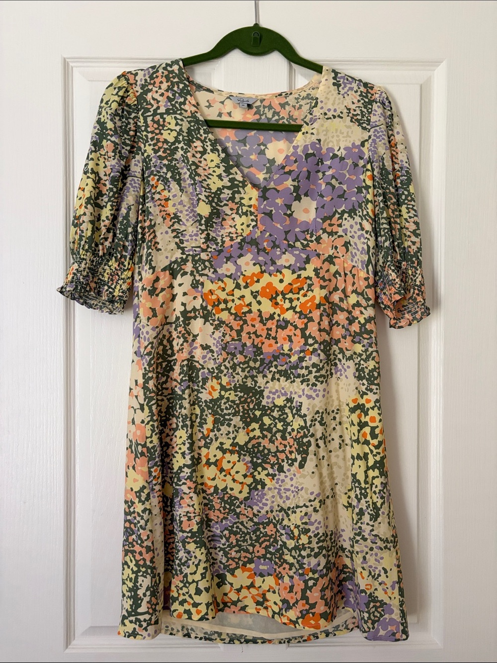 Rails Floral V-Neck Short Sleeve Dress in Multi